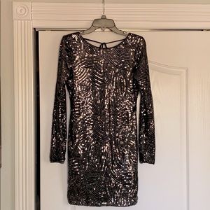 Black Sequin Cocktail Dress